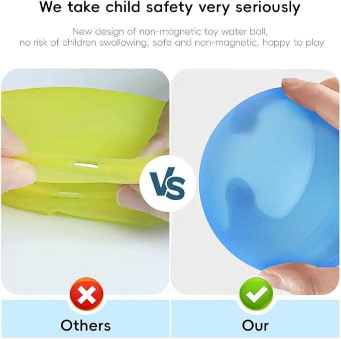 Reusable Water Balloons without Magnets, Silicone Refillable Water splash balls