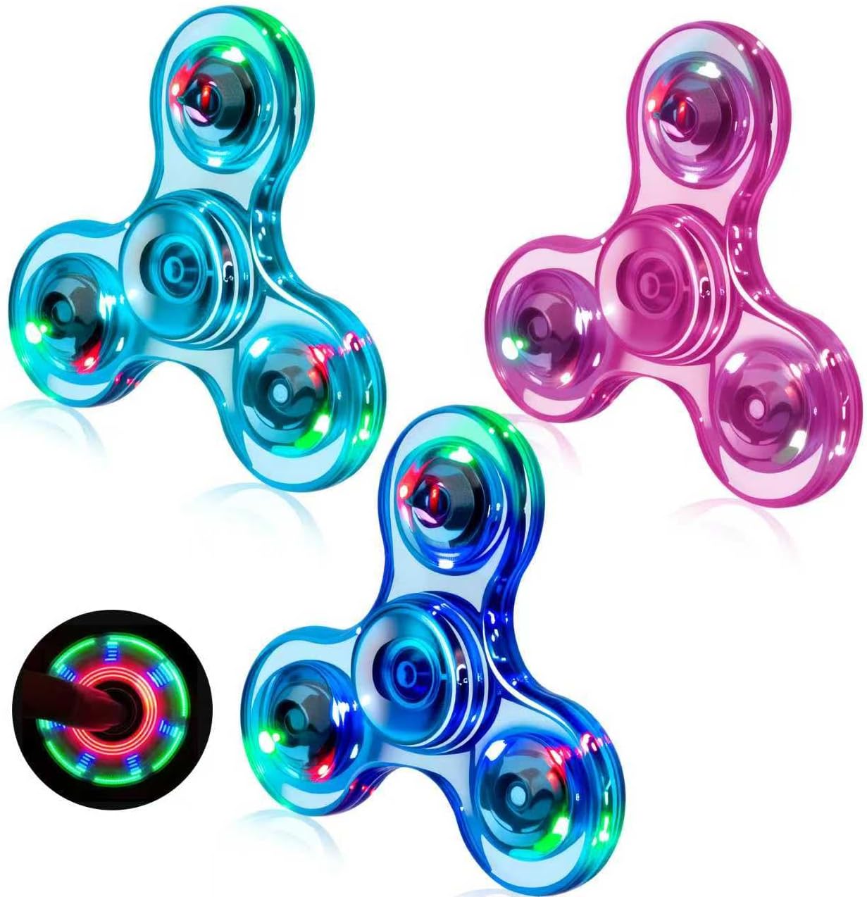 Figrol Fidget Toy Set (3-Pack), Light-Up Fidget Spinner Toys