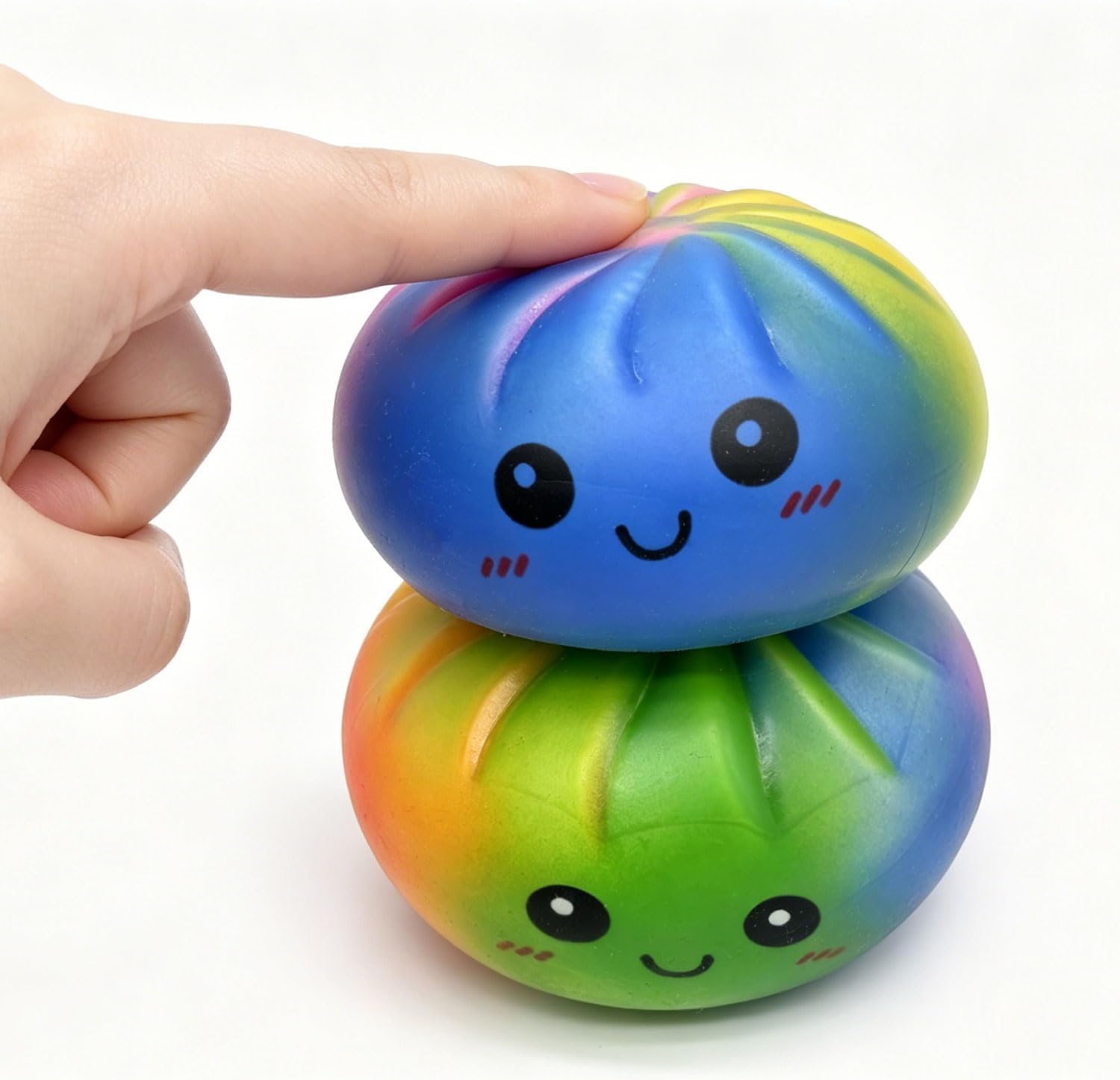 2 sets of colorful dumpling toys (with steamer box) - interesting squeeze dough stress-relieving balls