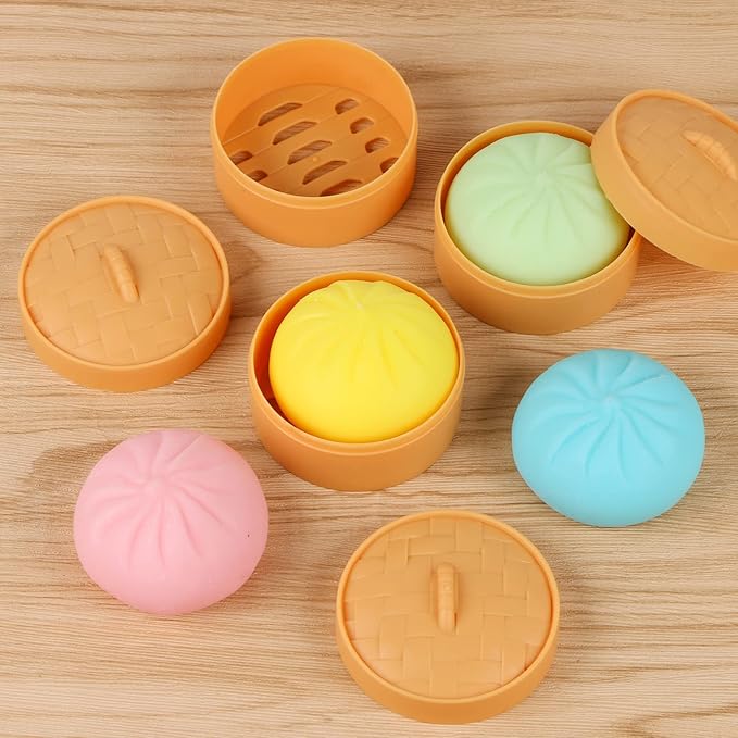 MEIEST 4-pack Colorful Dumpling Stress Relief Balls Sensory Toys