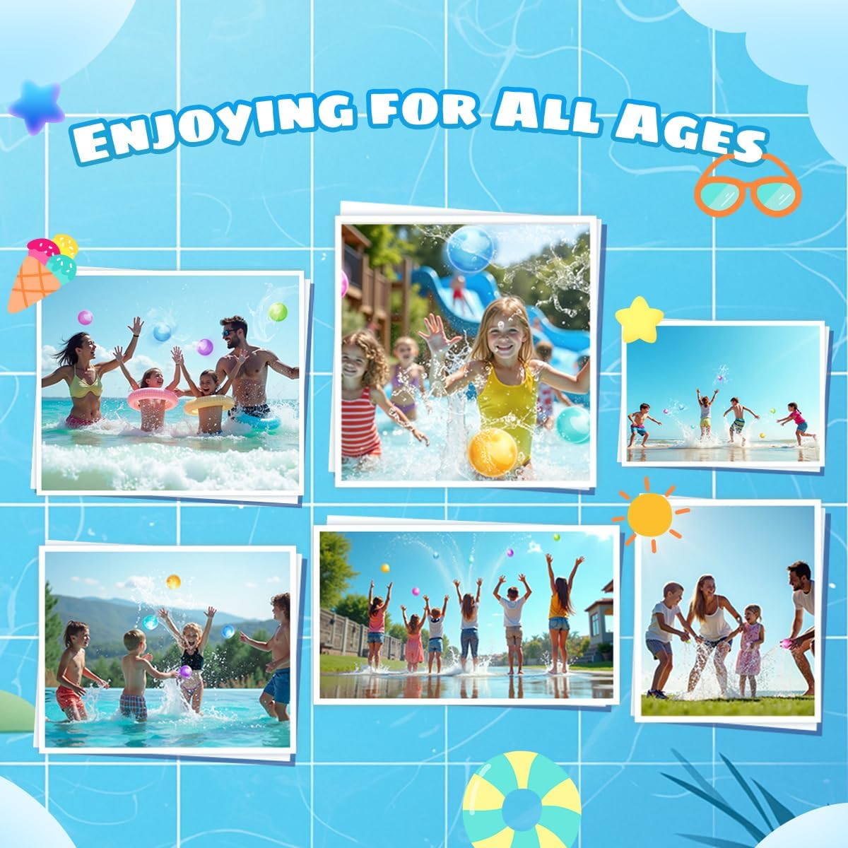 Reusable Water Balloons without Magnets, Silicone Refillable Water splash balls