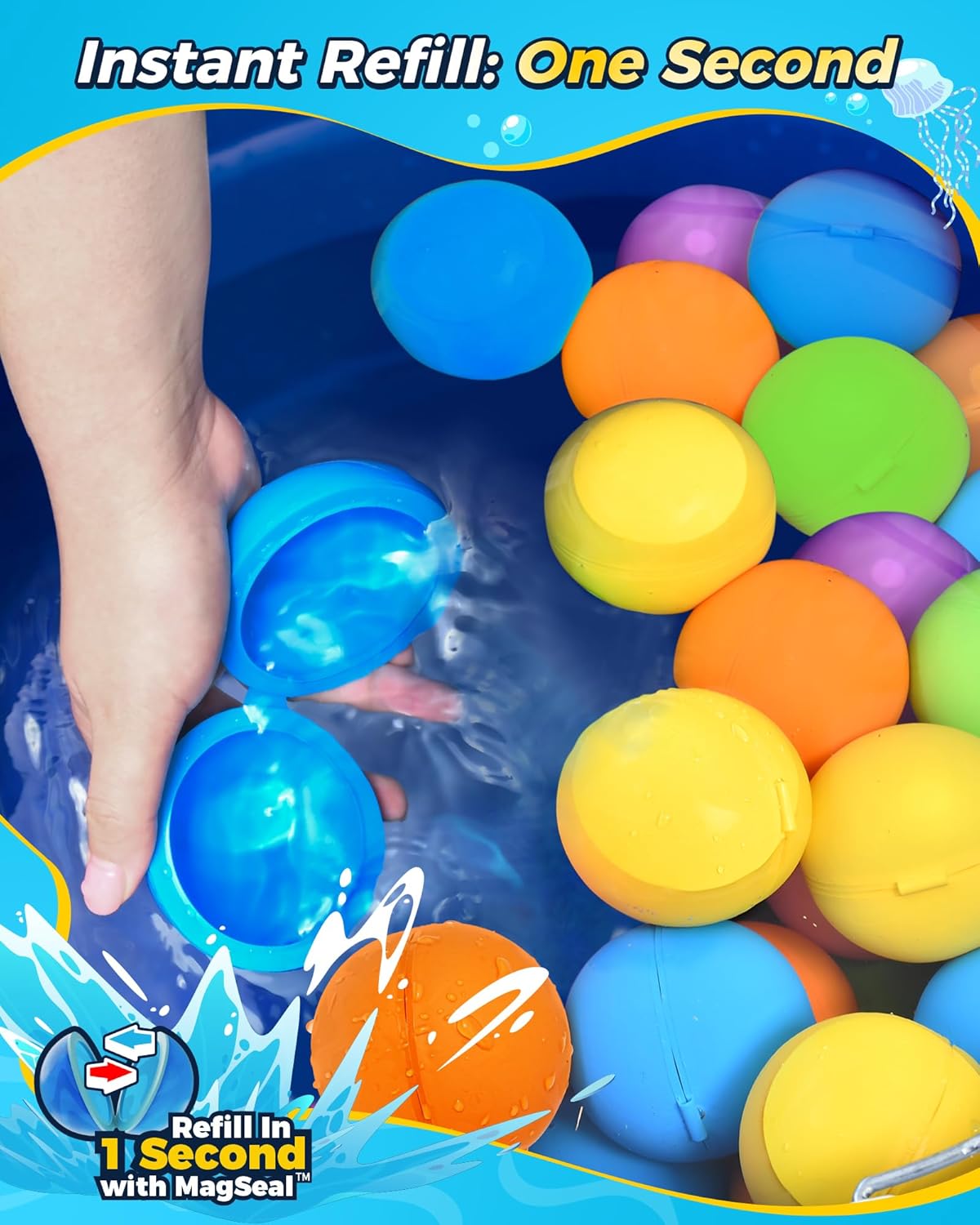 Reusable Water Balloons 18PCS - Summer Water Toys for Pool Beach & Outdoor