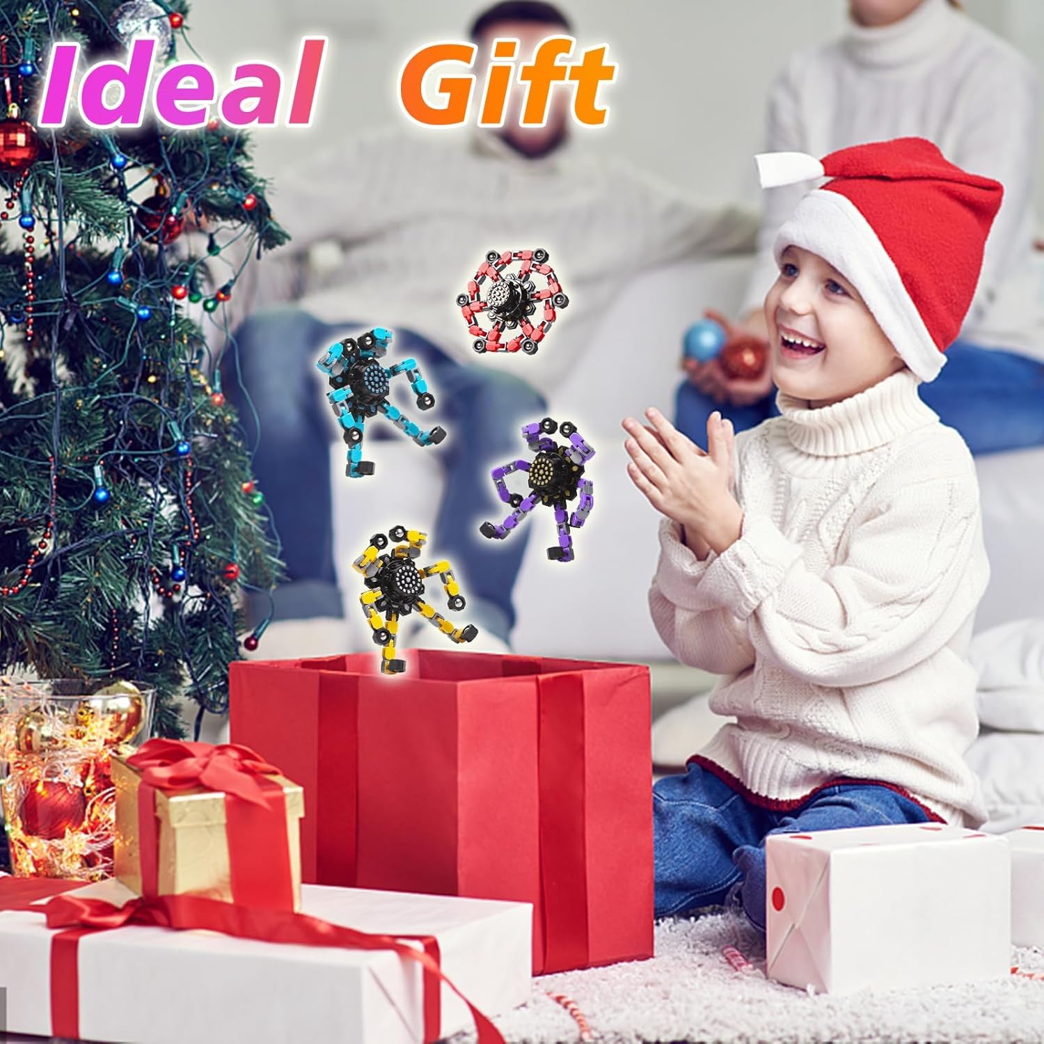 Goki Transformable Decompression Rotating Toy Set (4-piece) Suitable for children and adults