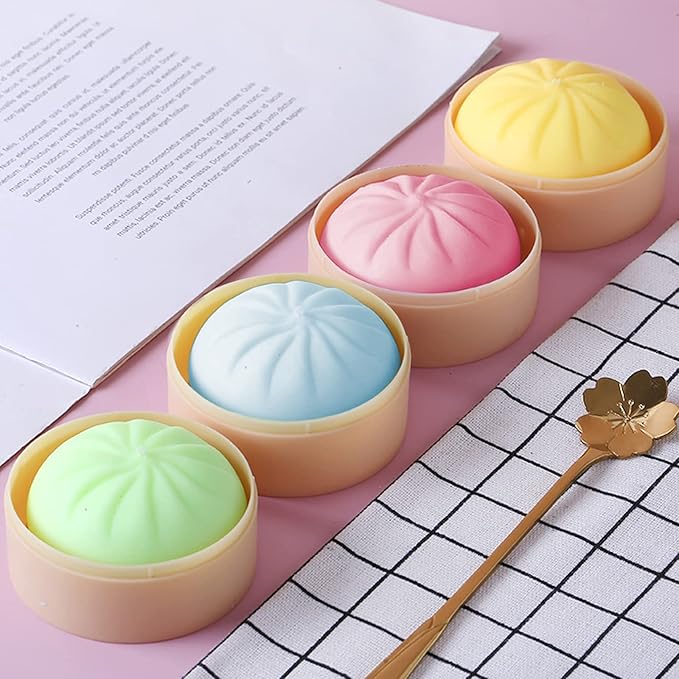MEIEST 4-pack Colorful Dumpling Stress Relief Balls Sensory Toys