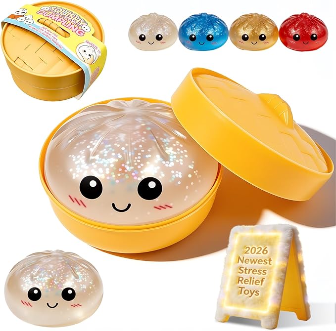 Dumpling Squishy Mystery Box Glitter Gluten Free Wrappers with Steamer