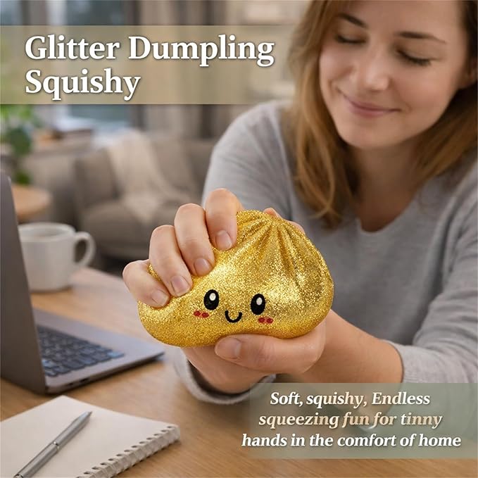 Glitter Dumpling, Glitter Dumpling Squishy with Box,