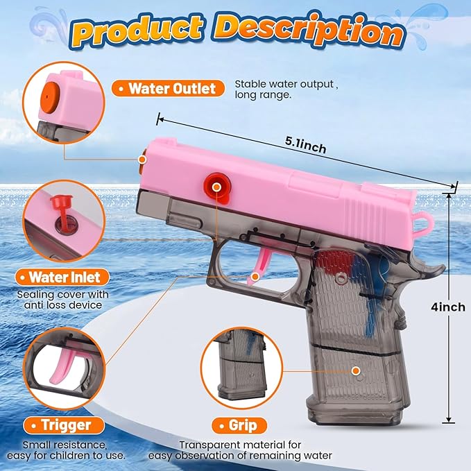 2. Children's water gun set - Spray gun, water cannon, surfing water gun toys