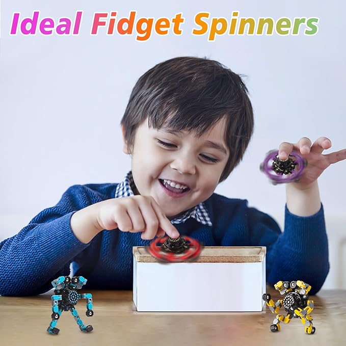 Goki Transformable Decompression Rotating Toy Set (4-piece) Suitable for children and adults