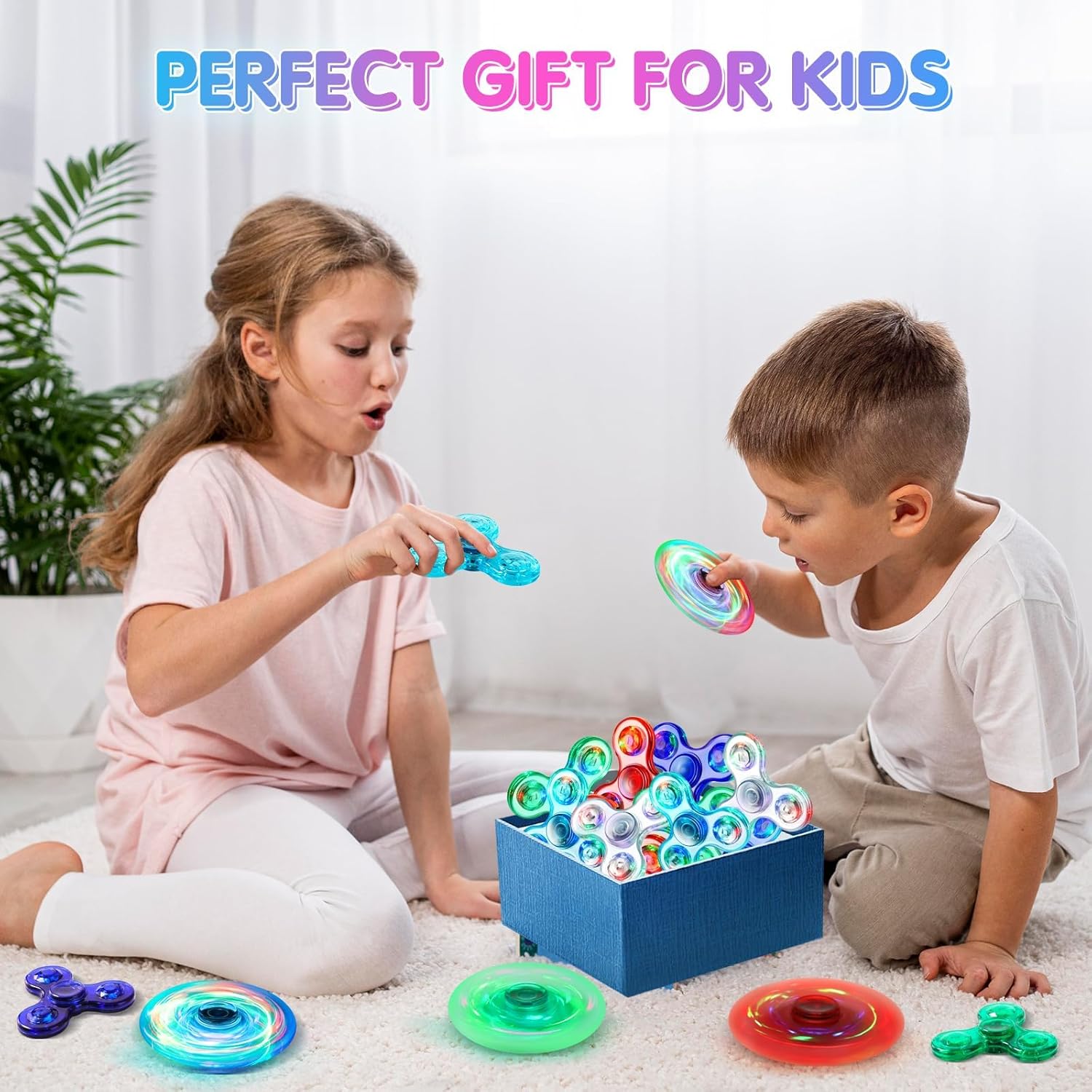 Fidget Spinner 2 Pack, Light up Sensory Fidget Toys