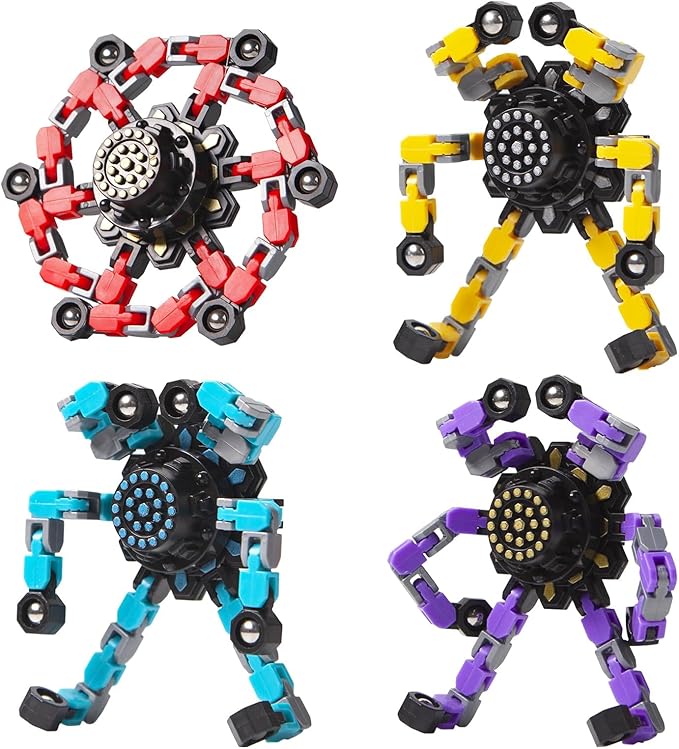 Goki Transformable Decompression Rotating Toy Set (4-piece) Suitable for children and adults