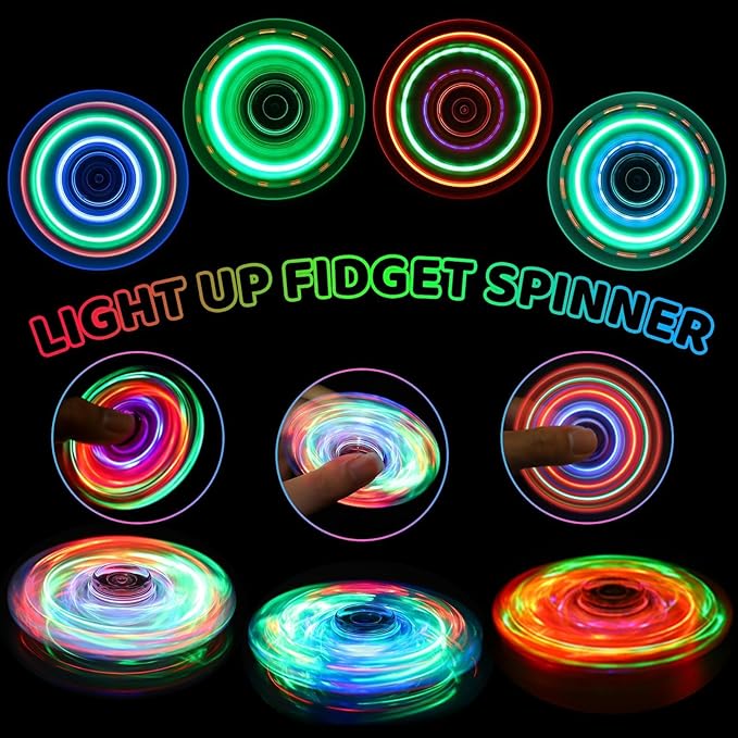 Fidget Spinner 2 Pack, Light up Sensory Fidget Toys