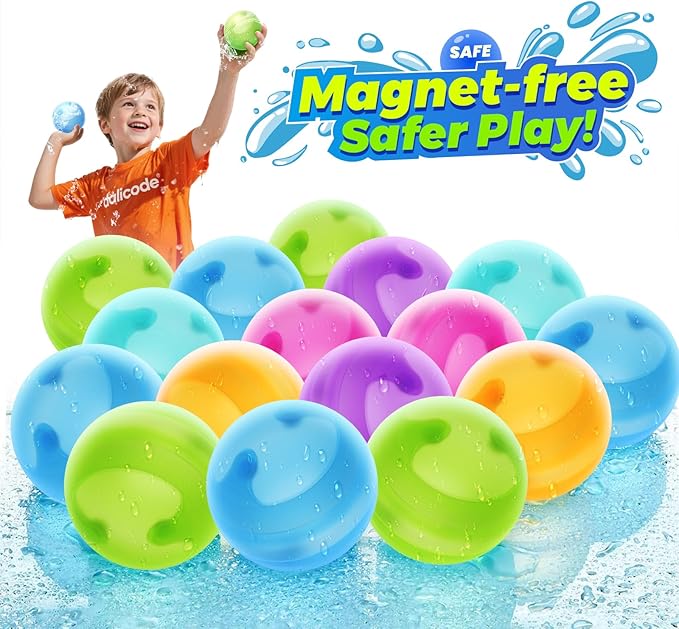 Reusable Water Balloons without Magnets, Silicone Refillable Water splash balls