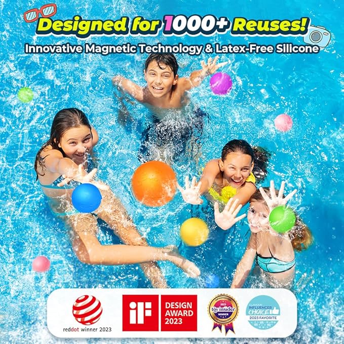 24Pcs Reusable Water Balloons, Summer Water Toys