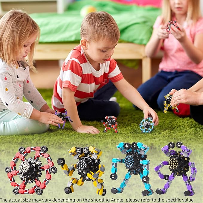 Goki Transformable Decompression Rotating Toy Set (4-piece) Suitable for children and adults