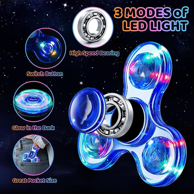 Fidget Spinner 2 Pack, Light up Sensory Fidget Toys