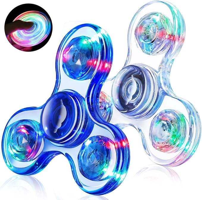 Fidget Spinner 2 Pack, Light up Sensory Fidget Toys