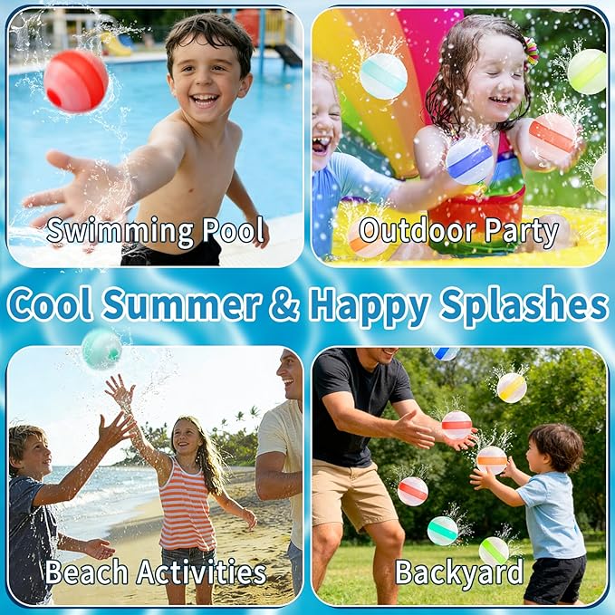 Reusable Water Balloons,Refillable Water Balloons Quick Fill