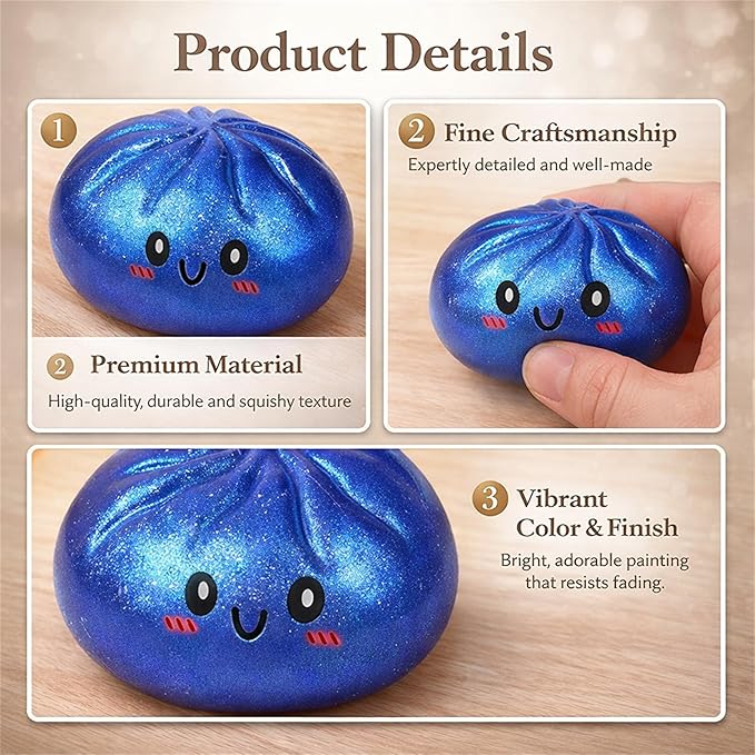 Glitter Dumpling, Glitter Dumpling Squishy with Box,