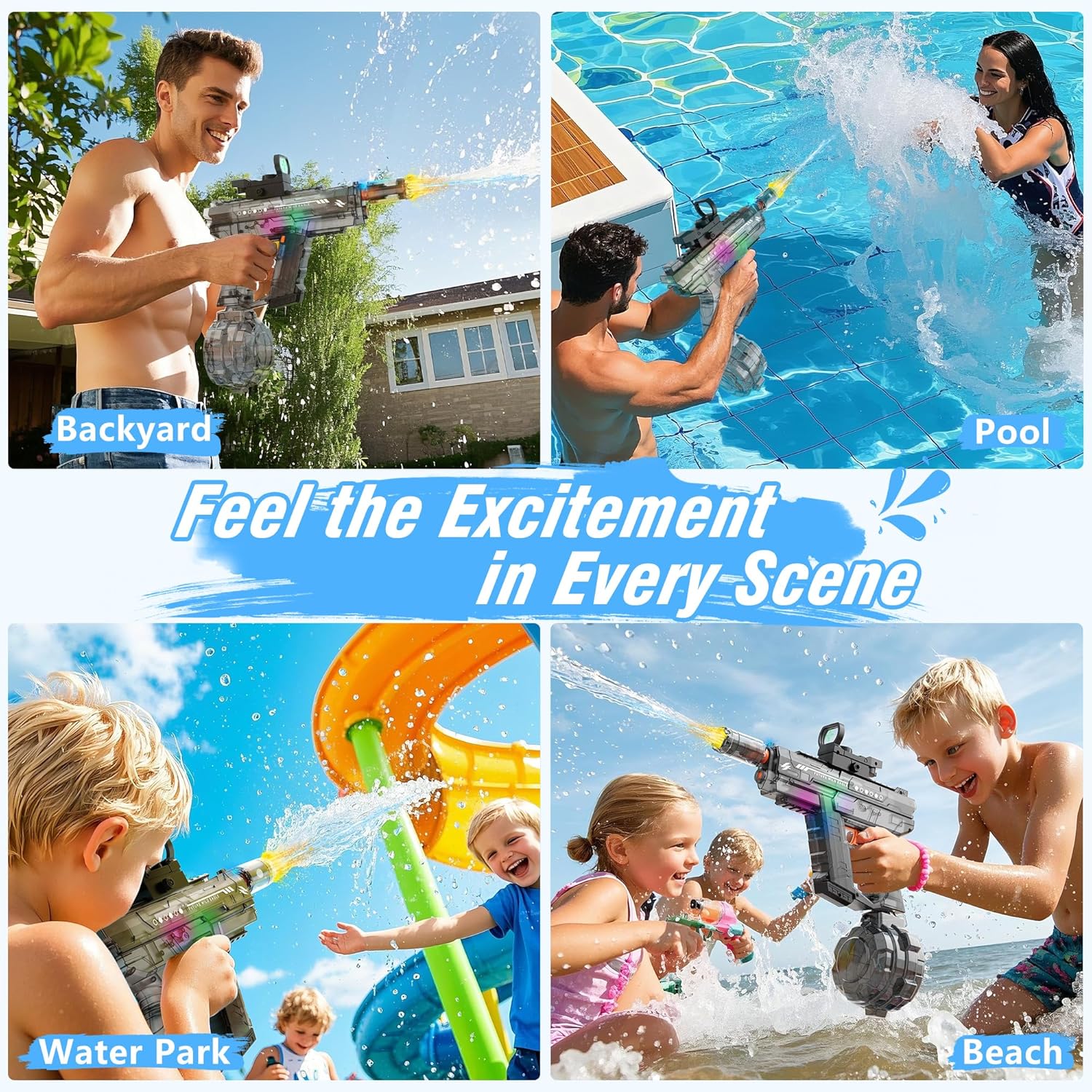 Adult and child electric water guns, realistic automatic water guns